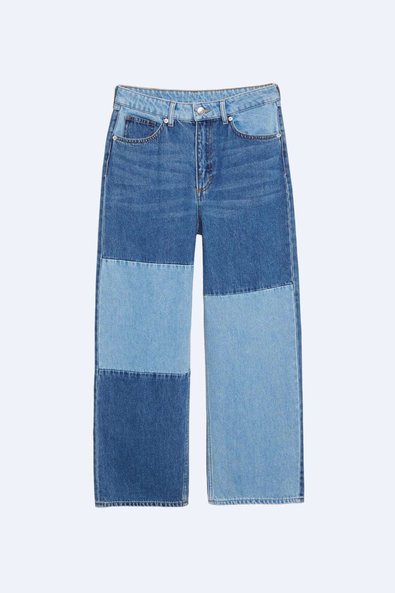 Monki Blue Mozik Colour-Block Jeans