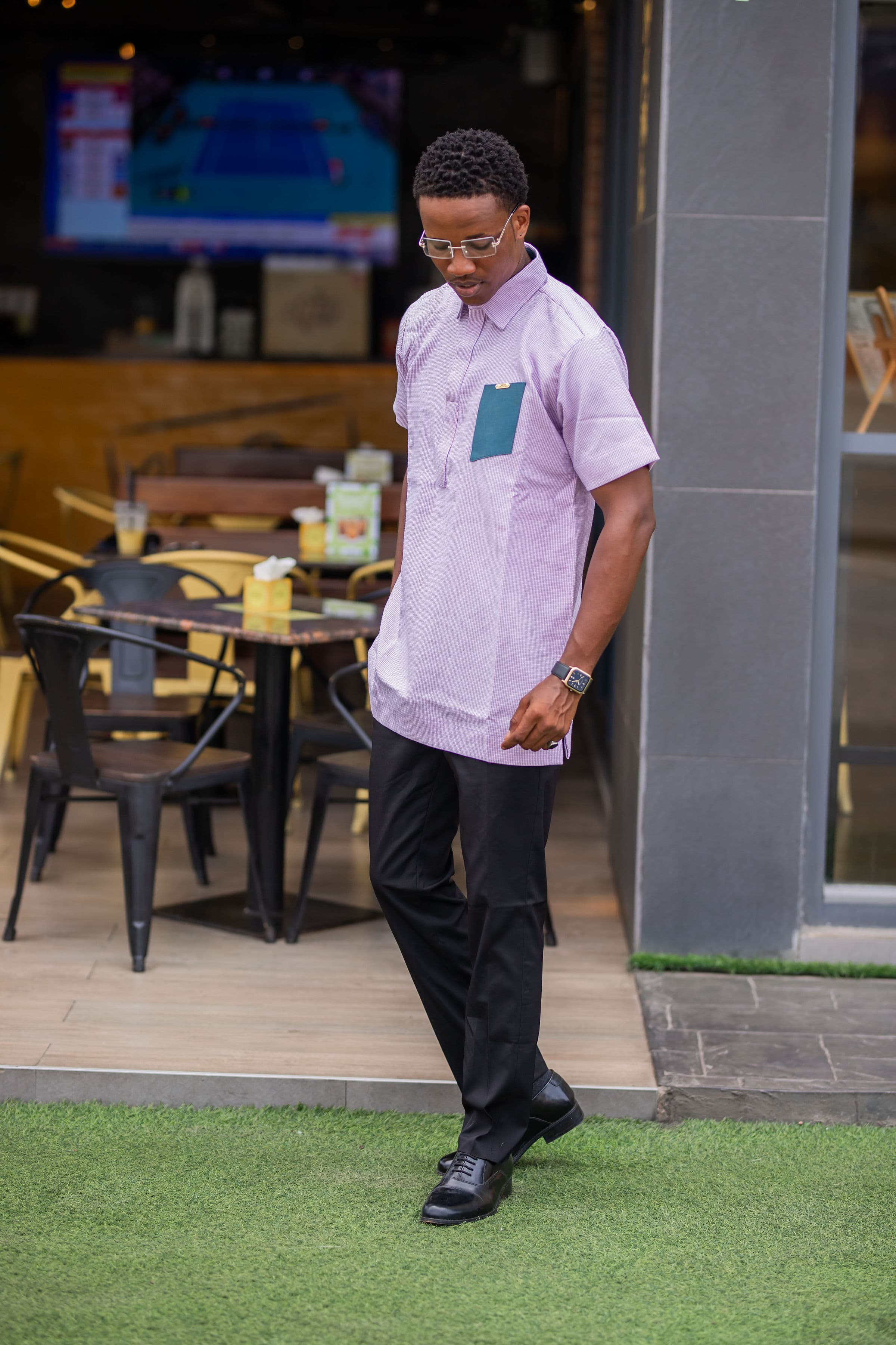 The Lavender Stripe Contrast Shirt